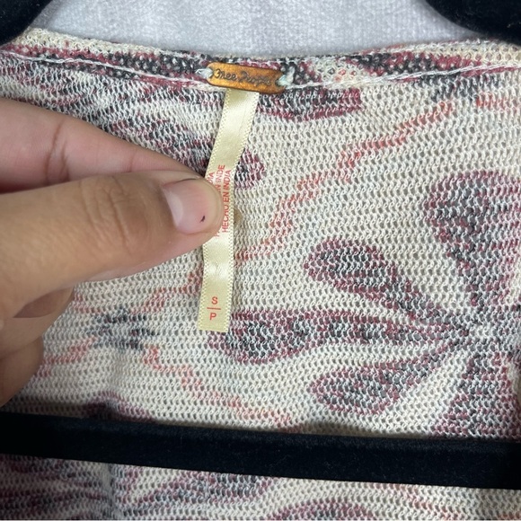 Free People Through The Meadow Floral Blouse In White Sand Combo Size S - Picture 5 of 5